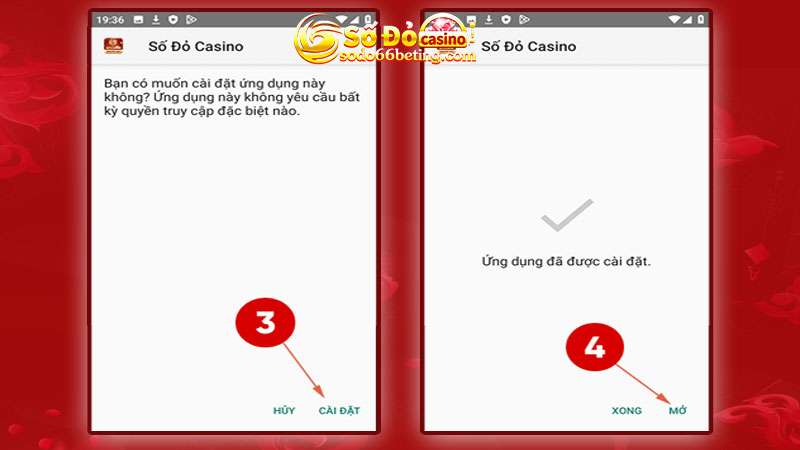Bước 3 và Bước 4 hướng dẫn tải app sodo66 về Android
