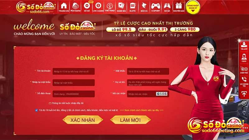 Điền thông tin đăng ký Sodo66