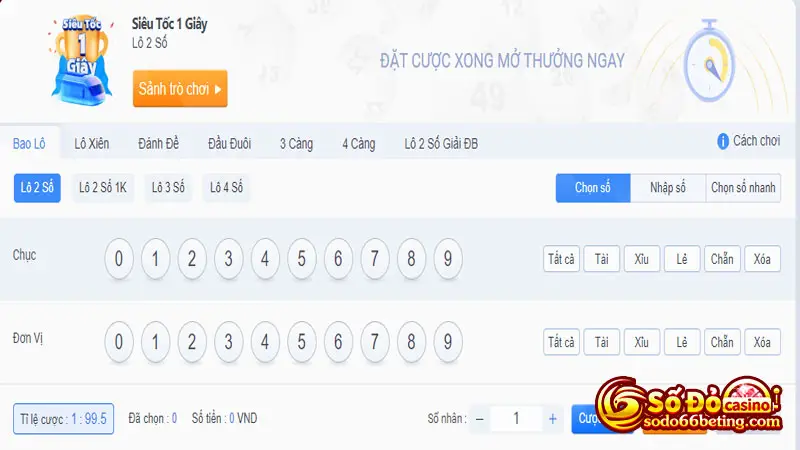 Bắt vận đỏ chơi Siêu tốc 1 giây ăn lớn