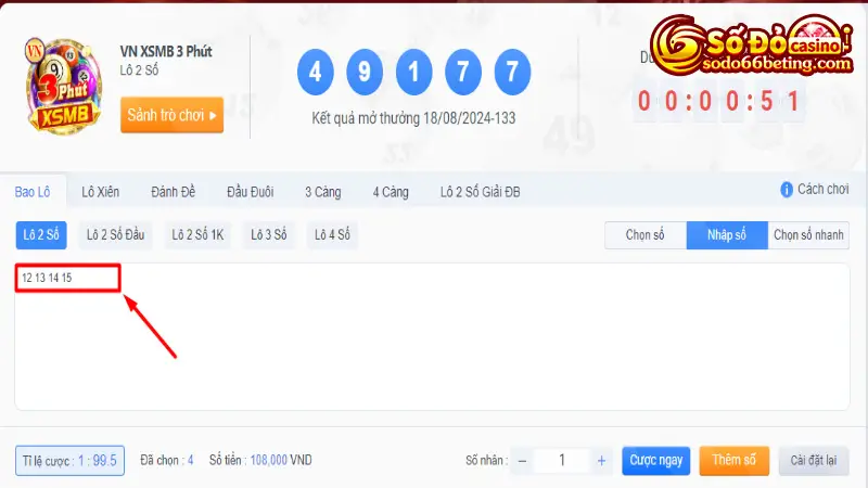 Nhập số may mắn vào trong vé cược được nhiều người lựa chọn