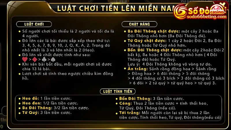 Quy định chặt bài đặc biệt trong game Tiến Lên Miền Nam
